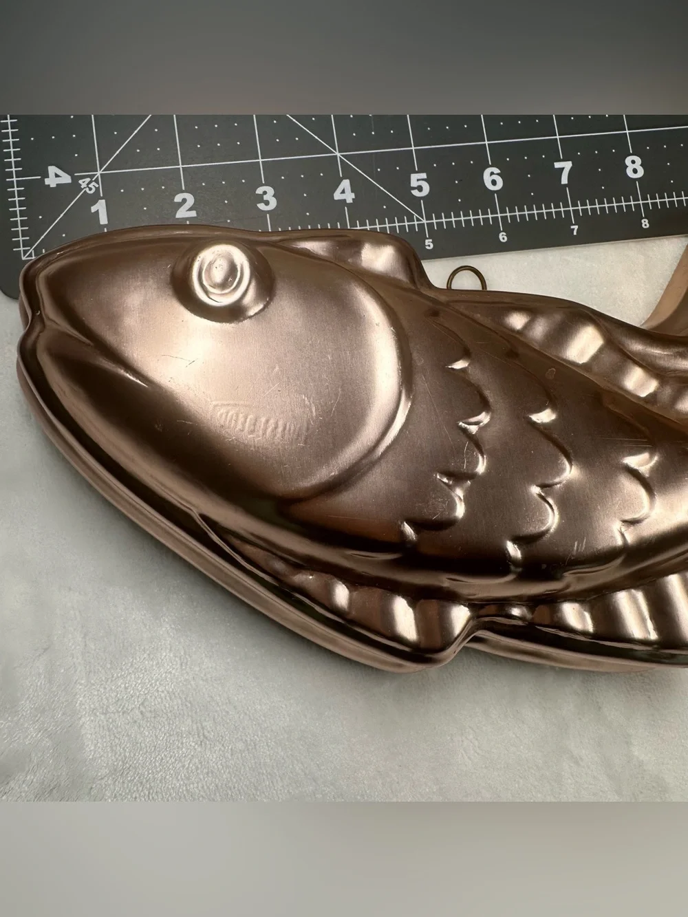Fish-Shaped Copper-Tone Cake Mold • Decorative Bakeware